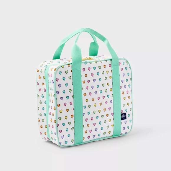 Roller Rabbit x Target Handbags - Roller Rabbit x Target Hanging Toiletry Bag White Teal Disco Hearts Travel Case